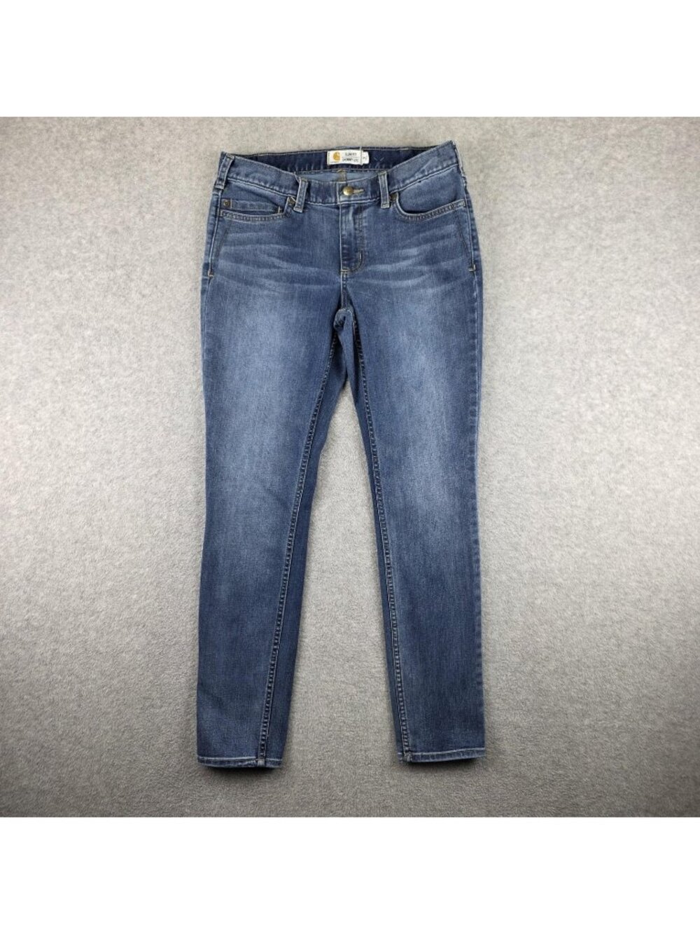 Carhartt Jeans Womens 6 Tall Skinny Blue Medium Wash Slim Stretch Denim